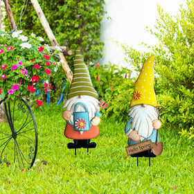 HUTHDAK gnomes are easy to place in soil for stable display