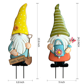 HUTHDAK garden stakes featuring Hello Spring motif for outdoor displays