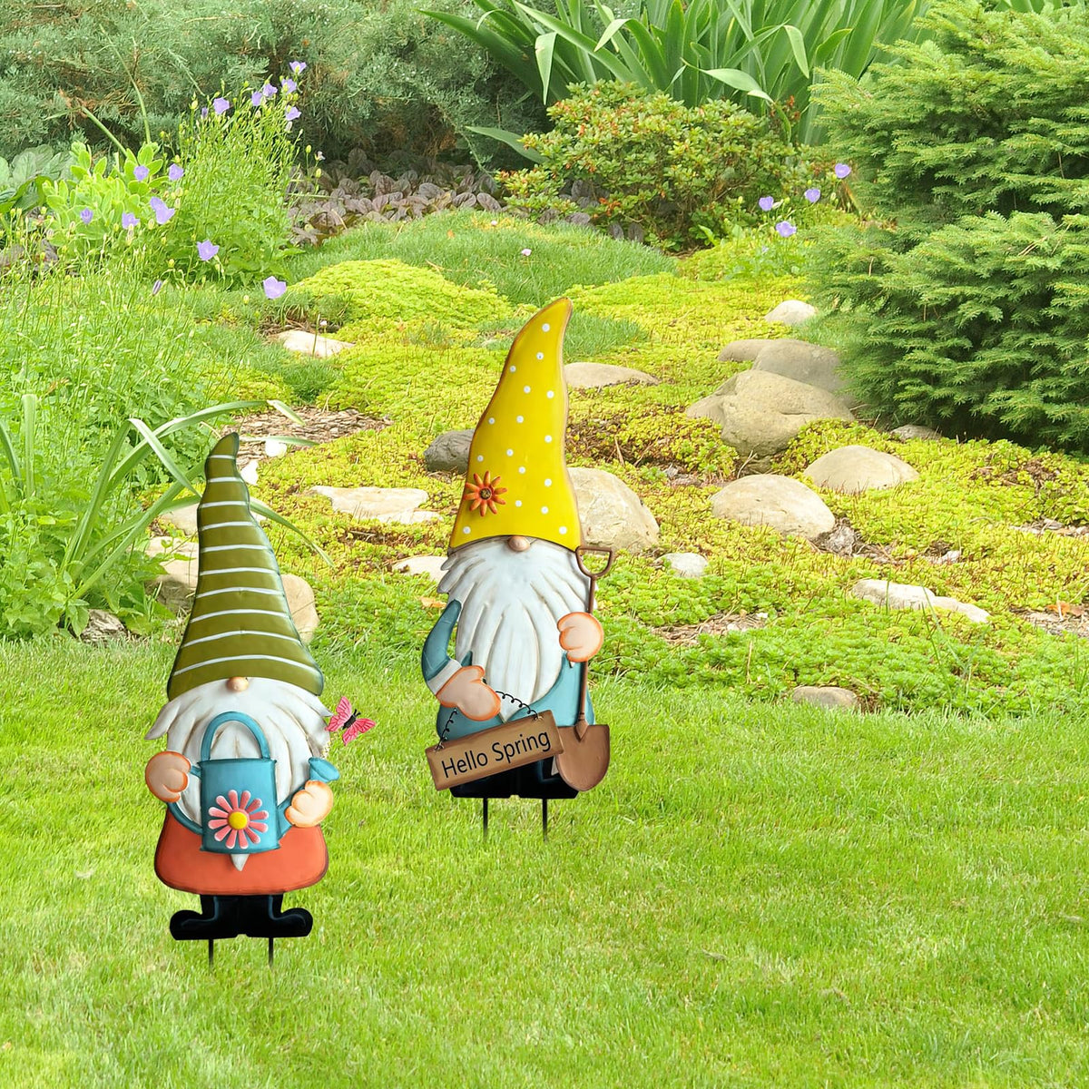 HUTHDAK hand painted decor shines on lawns and porches year round