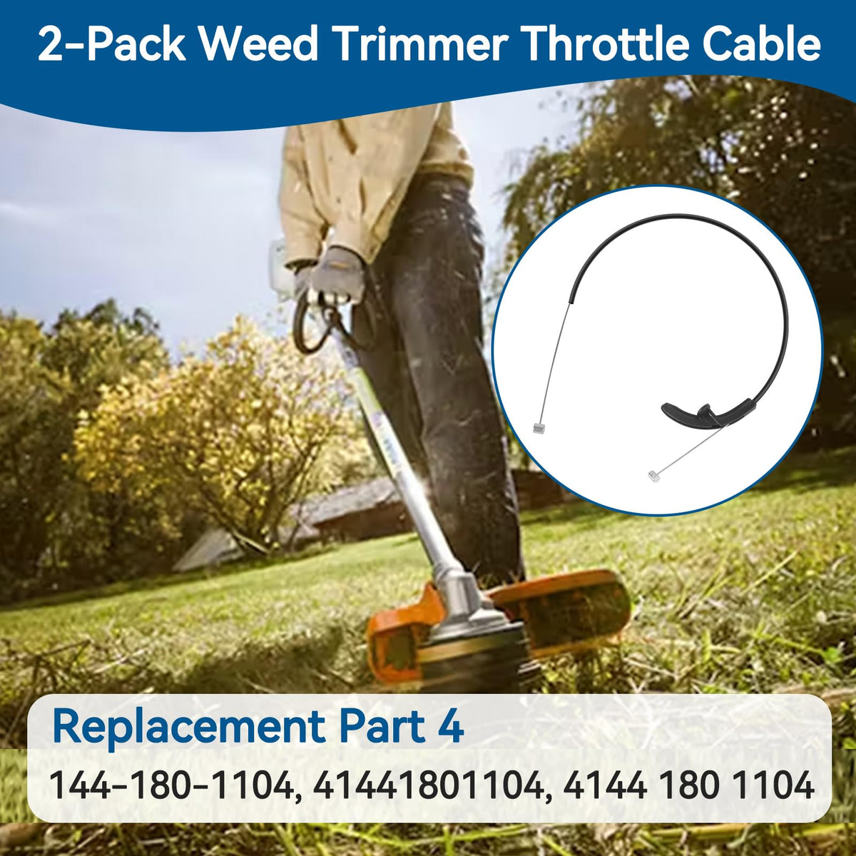 HUTUDAN throttle cable for STIHL FS56/FS70 ensures precise power delivery during trimming.