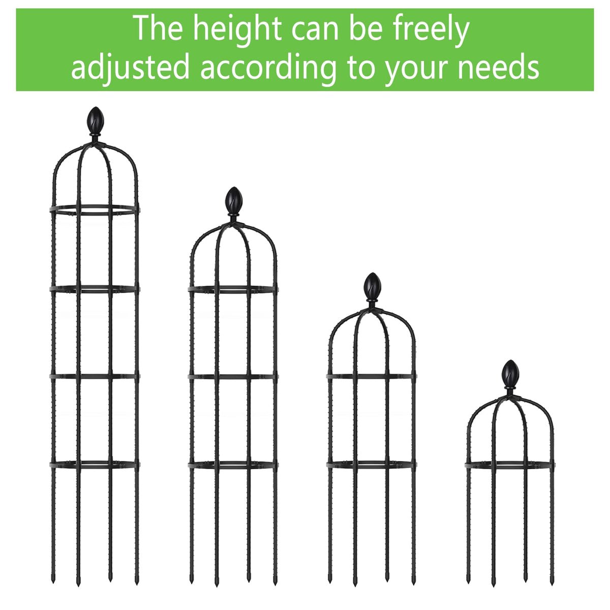 Easy-assembly trellis, bottom-to-top setup without tools required.