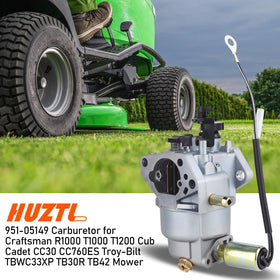 HUZTL carburetor closeup highlights model numbers for quick verification.