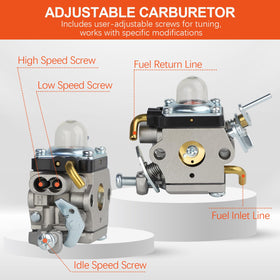 HUZTL carburetor kit compatible with 122LDX for efficient fuel flow