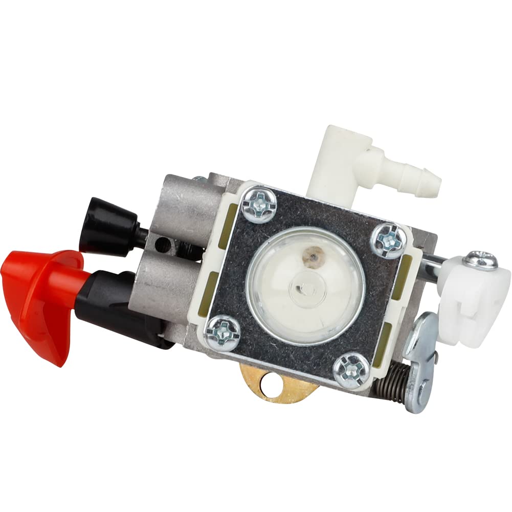 HUZTL FS56RC carburetor assembly close-up showing cable throttle connection