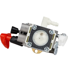 HUZTL FS56RC carburetor assembly close-up showing cable throttle connection