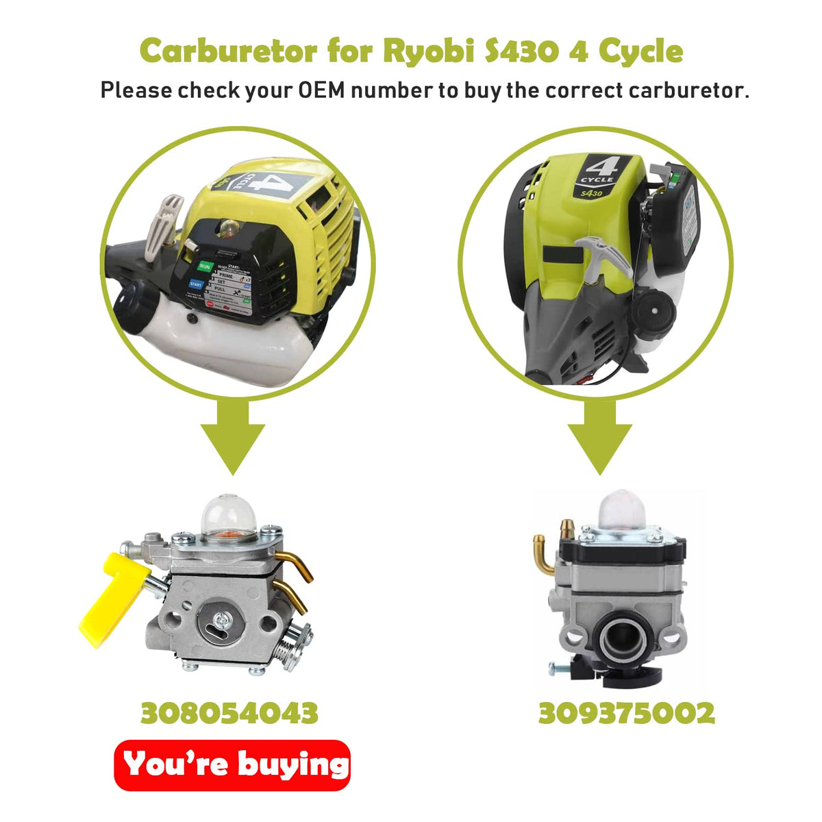 HUZTL Ryobi Homelite compatibility chart shows model fit and guidance.