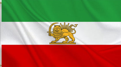 HVATLTL Old Iran flag with lion sun and crown for indoor or outdoor display
