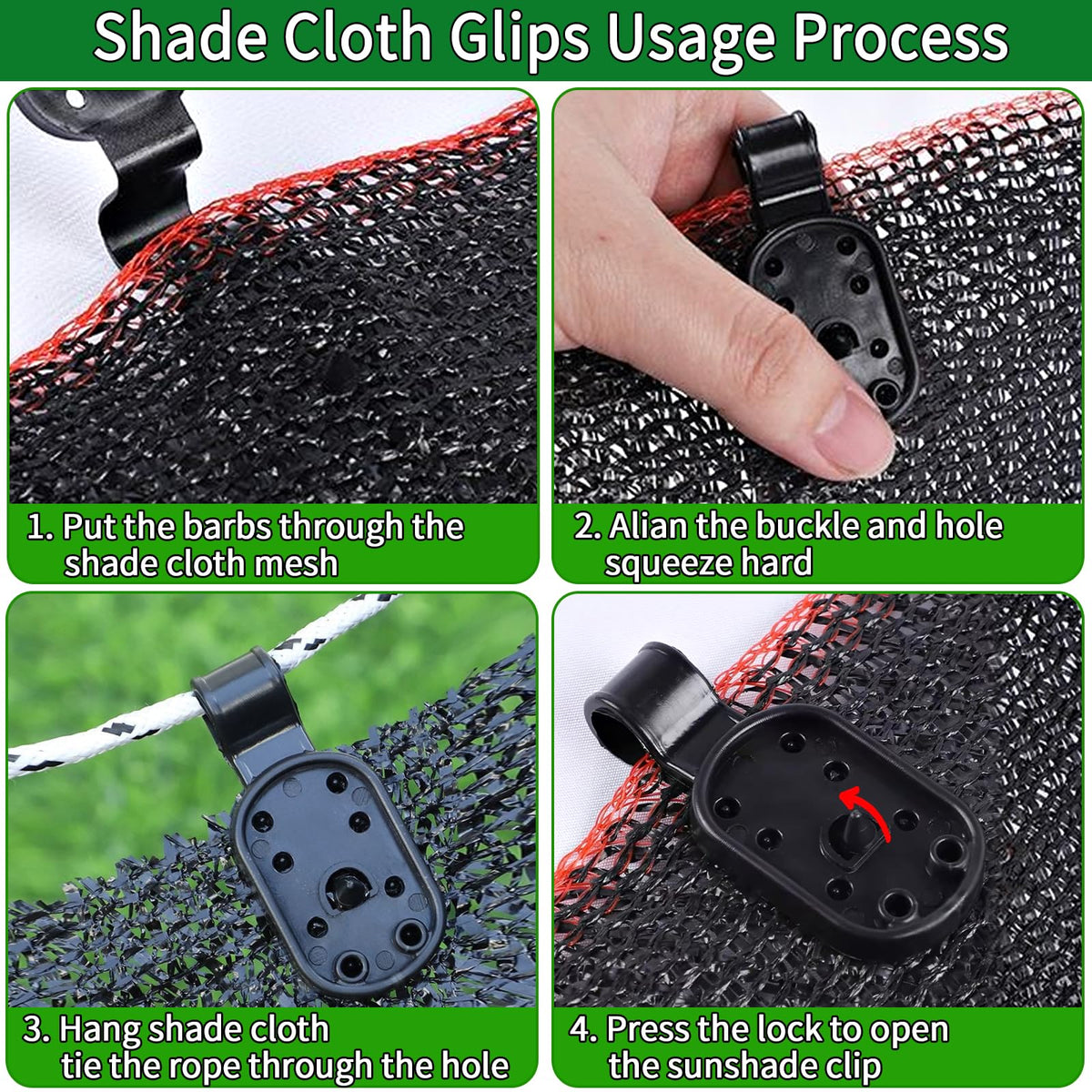 HVECT windproof awning clip with double buckle keeps net fixed in wind