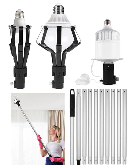 hveryppy light bulb changer 13ft extended pole enables safe high-ceiling bulb changes