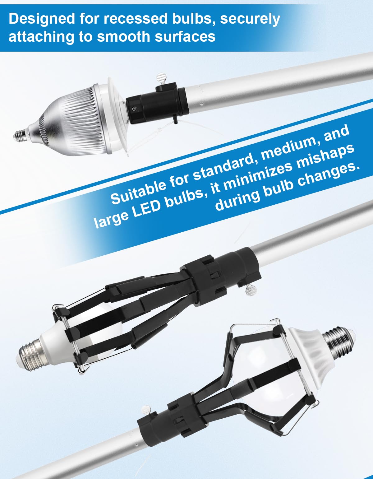 hveryppy suction cup head helps handle bulbs without damage during replacement