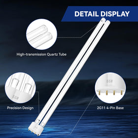HWEIUA 55W UV bulb for SUNSUN 55W setups supports algae control and clarity