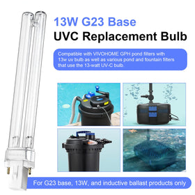 HWEIUA G23-base UV-C bulb compatible with pond systems.