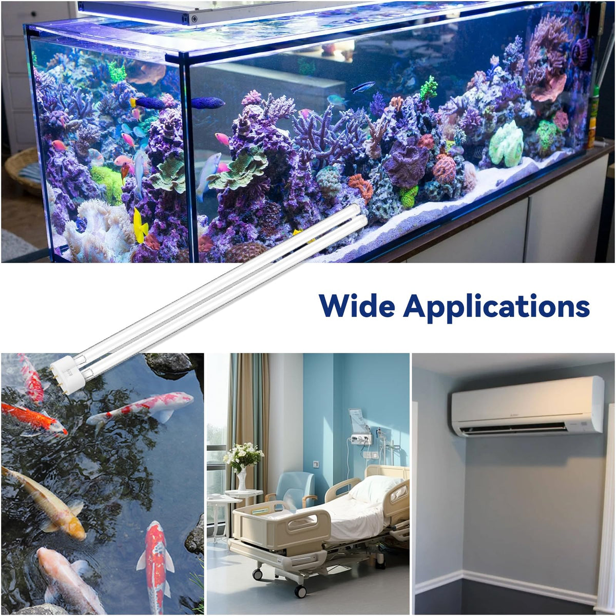 HWEIUA 55W UV lamp for ponds and aquariums promotes quicker water purification
