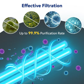 HWEIUA UV bulb 2537nm peak emphasizes powerful disinfection for crystal-clear water.