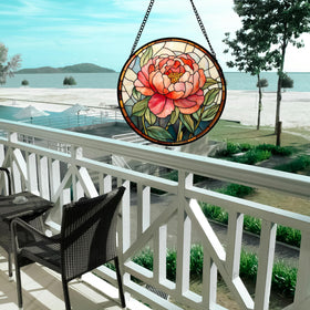 HWRHTR durable glass suncatcher with sturdy metal fixtures for long-lasting display.