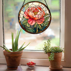 HWRHTR suncatcher with intricate design; artistic focal point for windows and shelves.