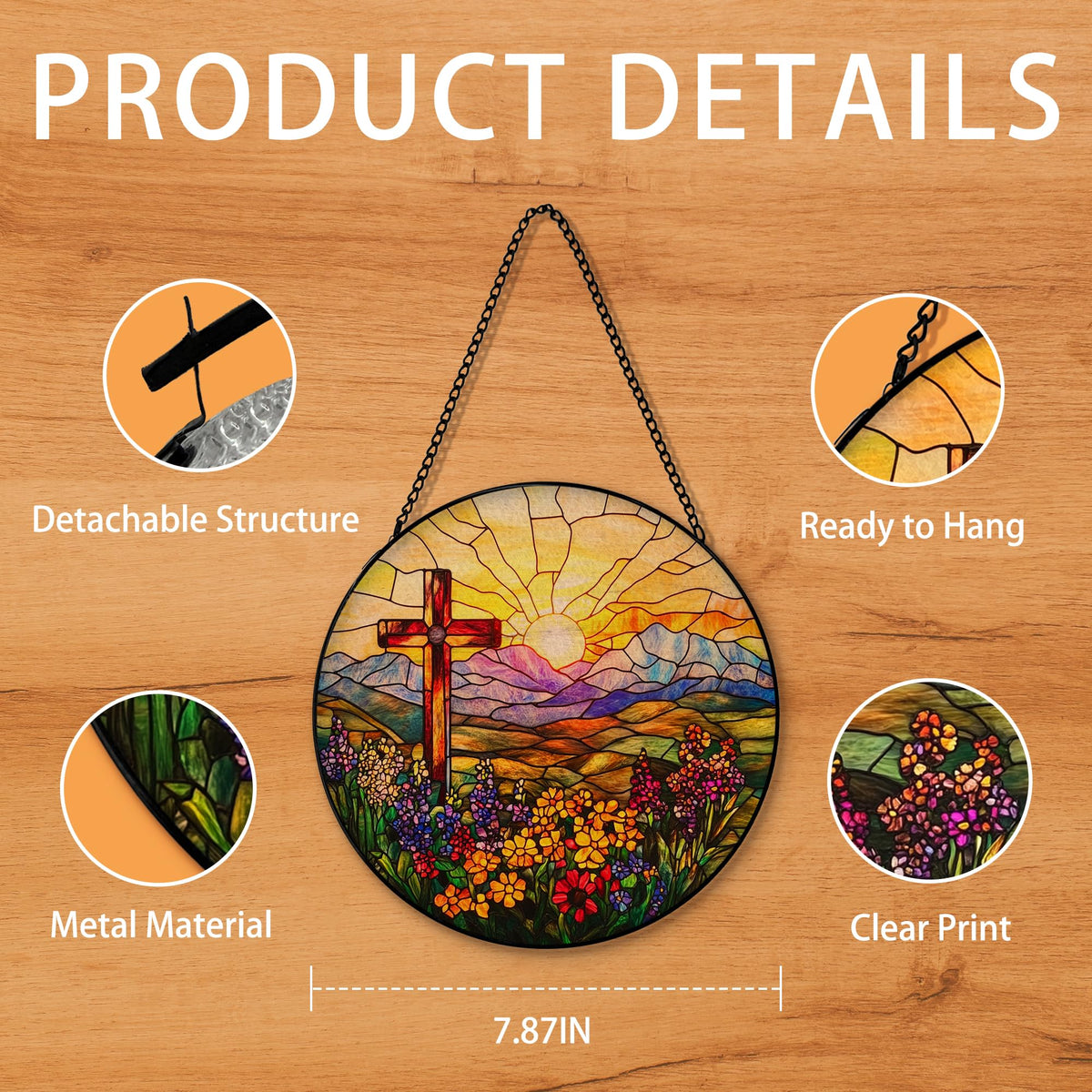 Hxlac 7.8-inch suncatcher suits Christmas and winter displays.