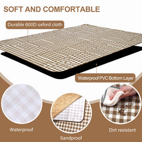 HX&OD foldable picnic blanket easily folds to compact book size.