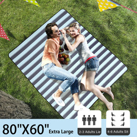 HX&OD foldable picnic blanket with carry strap for easy transport.