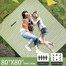 Folded HX&OD picnic blanket compact 12x9 inches for easy carrying