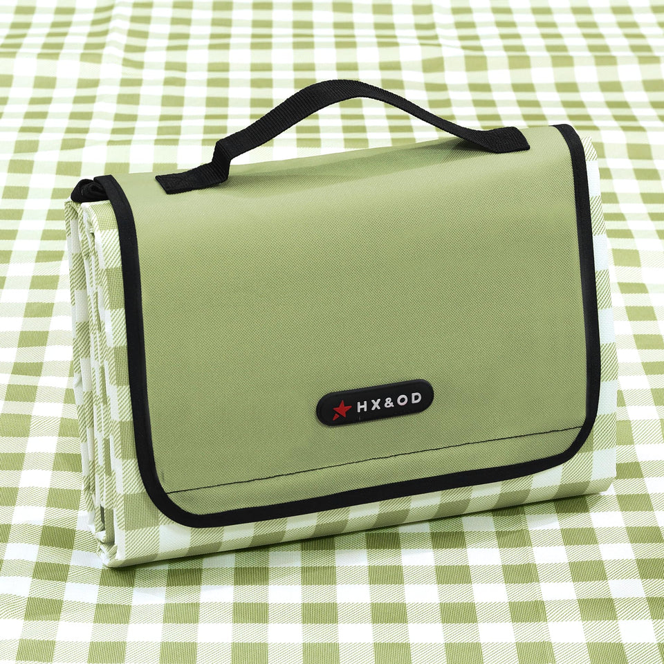 HX&OD outdoor picnic blanket 80x80 green spread for a family picnic