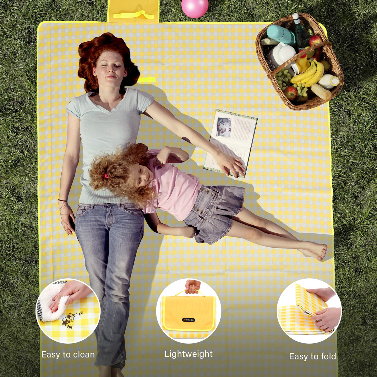 HX&OD picnic blanket easy to clean after beach days