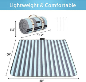 HX&OD blanket with stakes prevents wind-blown movement.