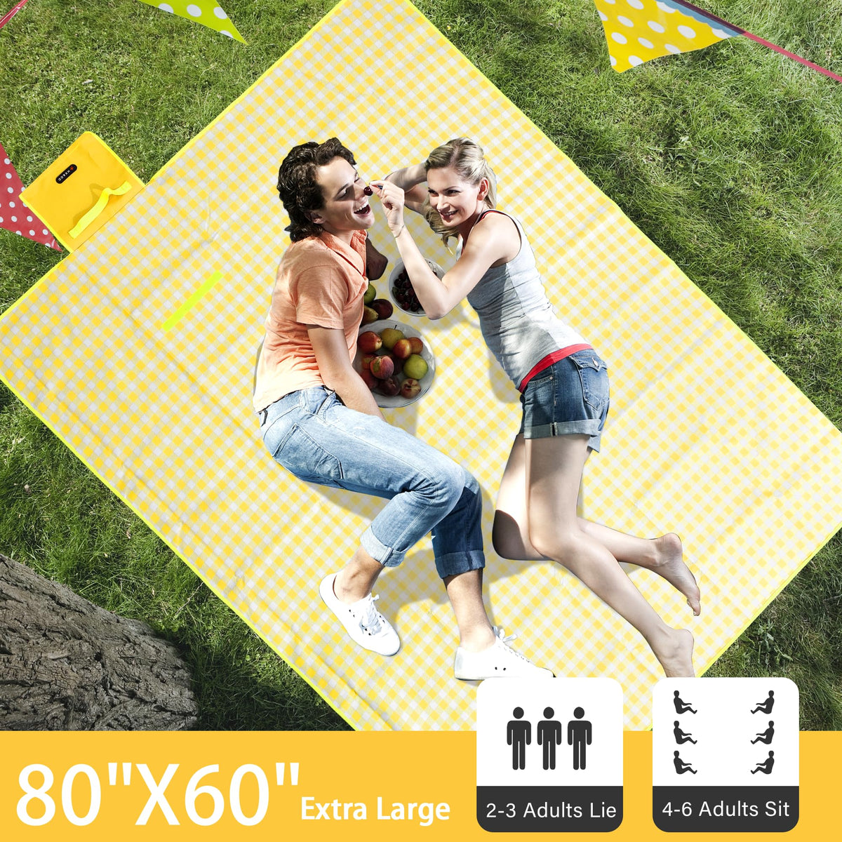 HX&OD picnic blanket waterproof bottom keeps ground dry on grass
