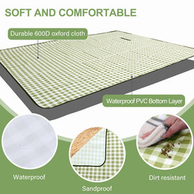 HX&OD picnic blanket with waterproof and sandproof base on sand