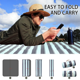 HX&OD portable blanket folds to a compact size for travel.