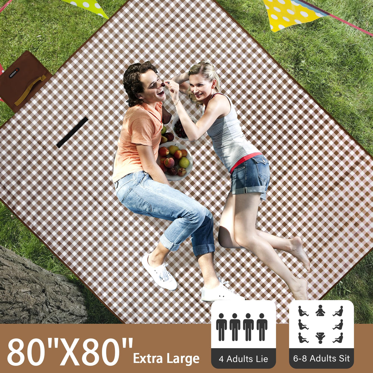 HX&OD waterproof bottom keeps you dry on damp grass and sand.