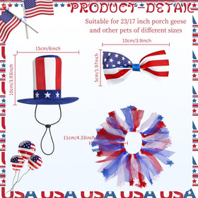 HXRYAGi 4th of July bow tie adds playful patriotic charm to your goose display.