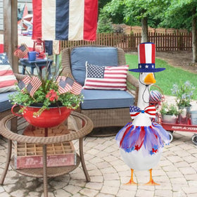 HXRYAGi patriotic goose costume setup ready for outdoor viewing and guests.