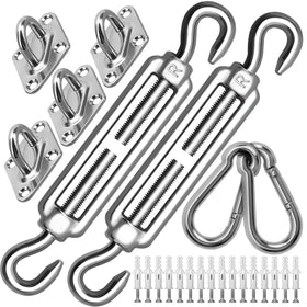 HYASIA sun shade hardware 8in rectangle kit for durable outdoor installation