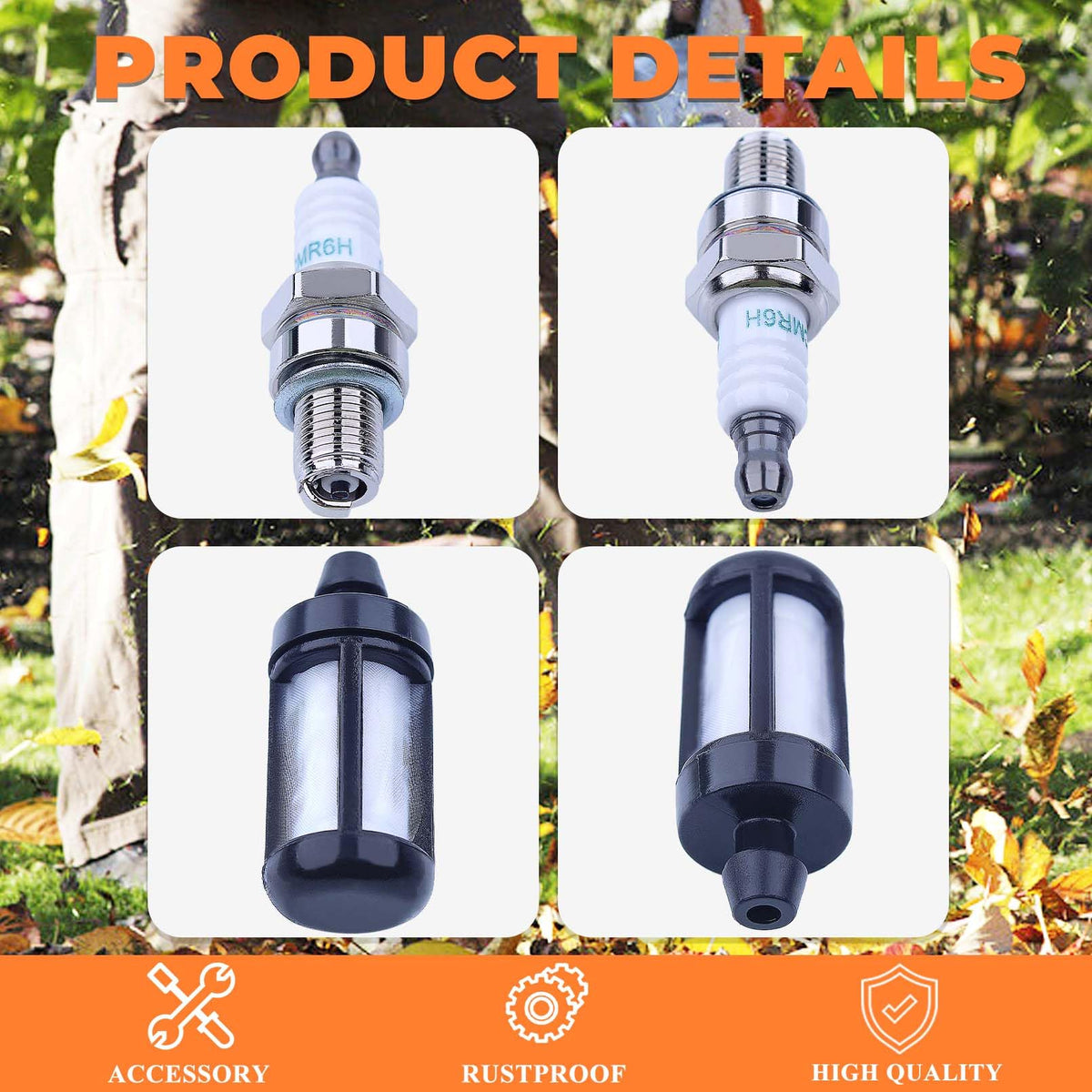 Hyceker BR800 tune-up kit packaging confirms included air, fuel filters and plugs