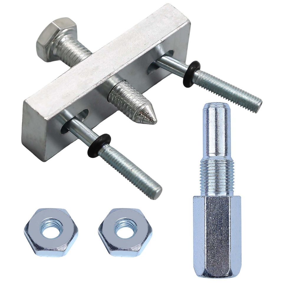 Hyceker flywheel puller assembly for safe crank removal during maintenance