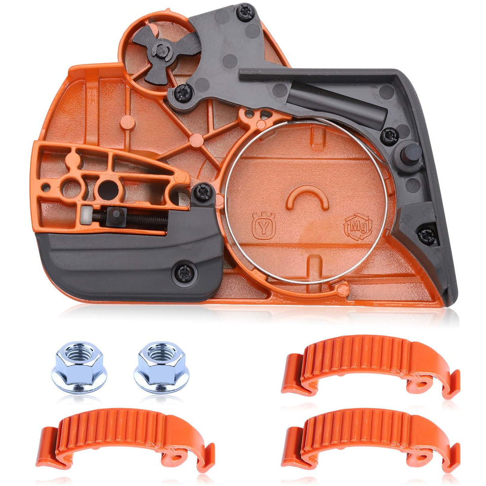 Hyceker Husqvarna 440 chain brake cover front view for safer operation