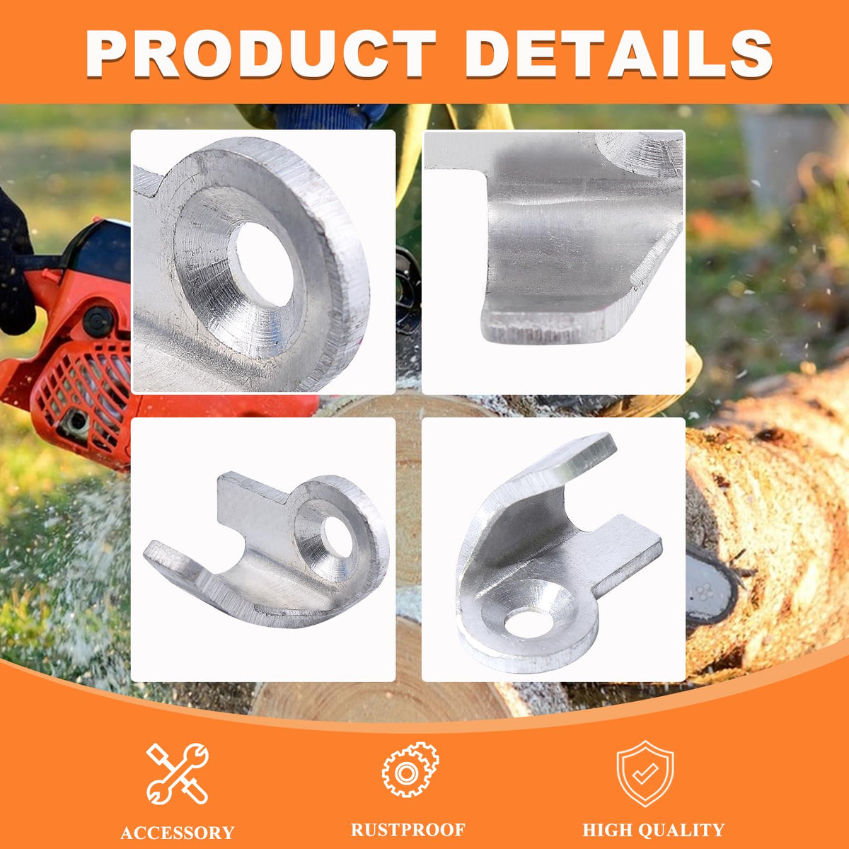 Hyceker packaging includes two chain catchers, bumper strips, and bar nuts.
