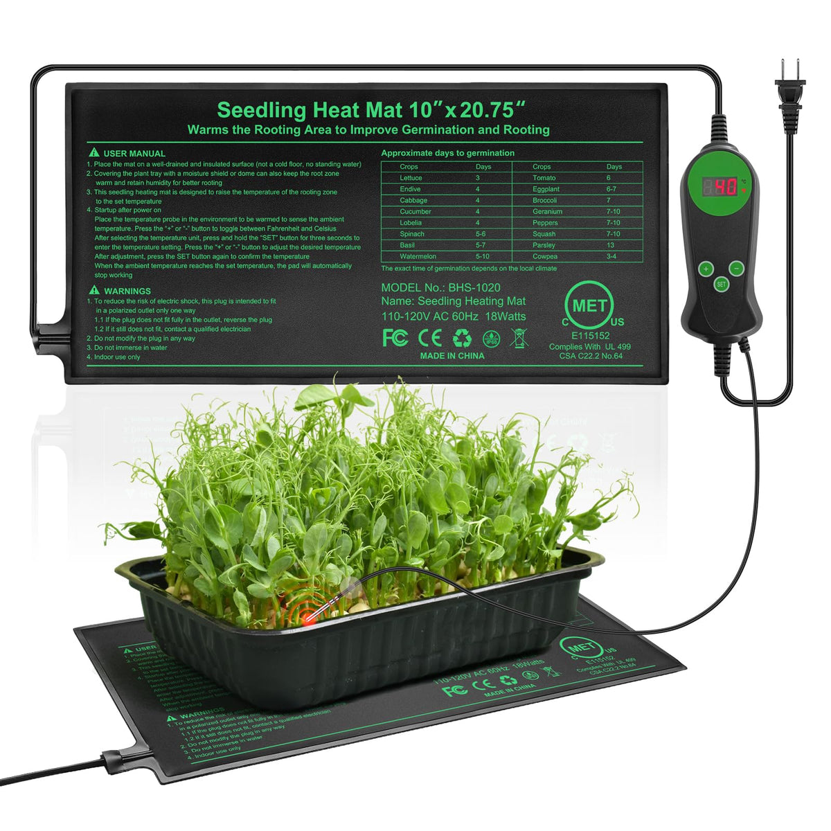 HYDGOOHO seedling heat mat in use providing steady warmth for germination