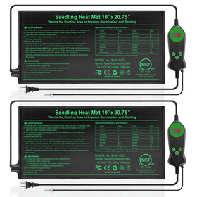HYDGOOHO Seedling Heat Mat front view with controller for precise seed warmth.
