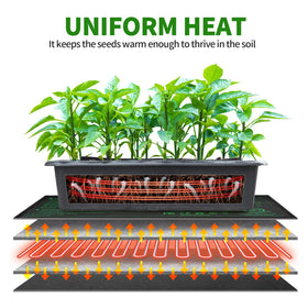 HYDGOOHO Seedling Heat Mat set up indoors on insulated surface.