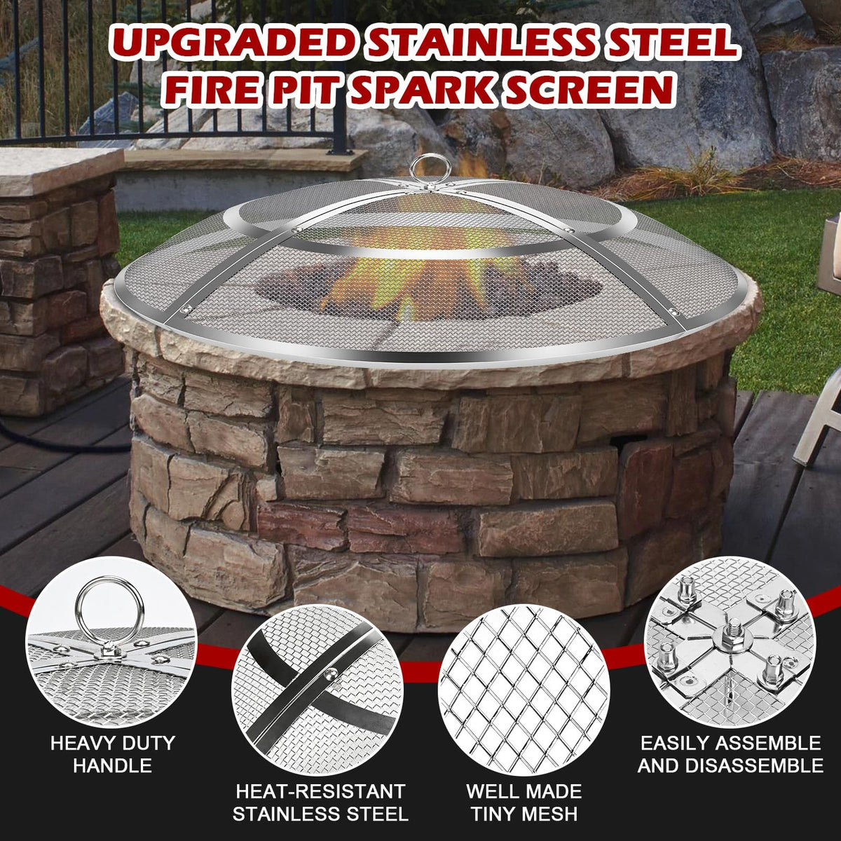 Hydream firepit screen easy to assemble in minutes for quick outdoor setup.