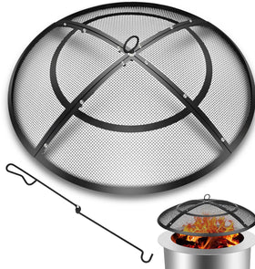 Hydream fire pit spark screen 36-inch keeps embers contained for safer outdoor gatherings.
