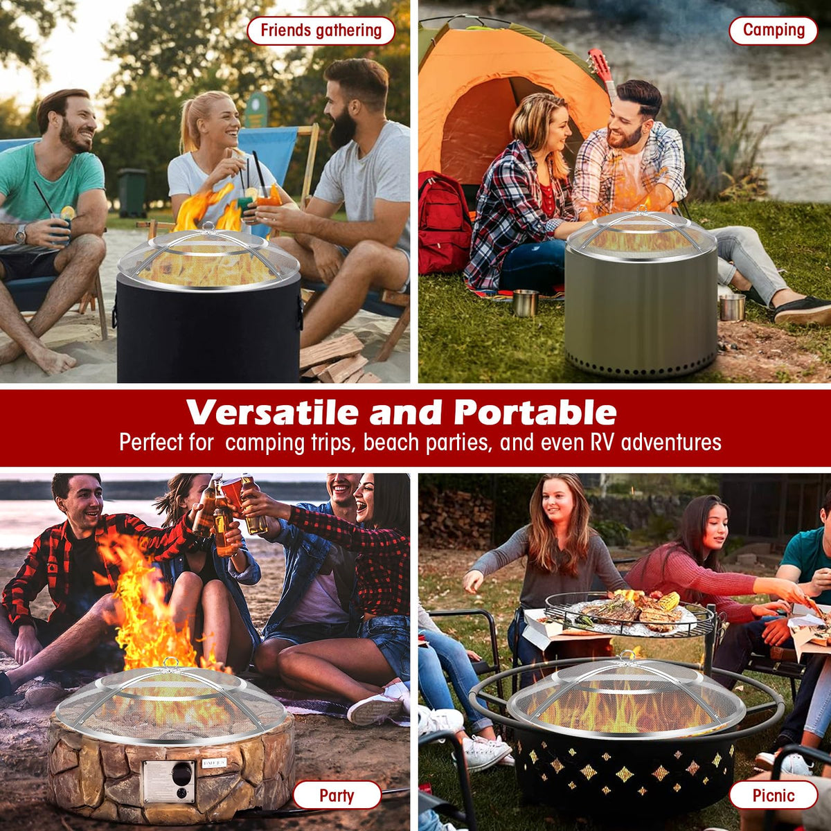 Hydream outdoor fire pit screen enhances ambiance while maintaining safer fire lighting.
