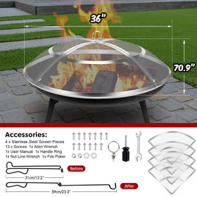 Hydream stainless-steel-304 firepit screen designed for durability and high heat resistance.
