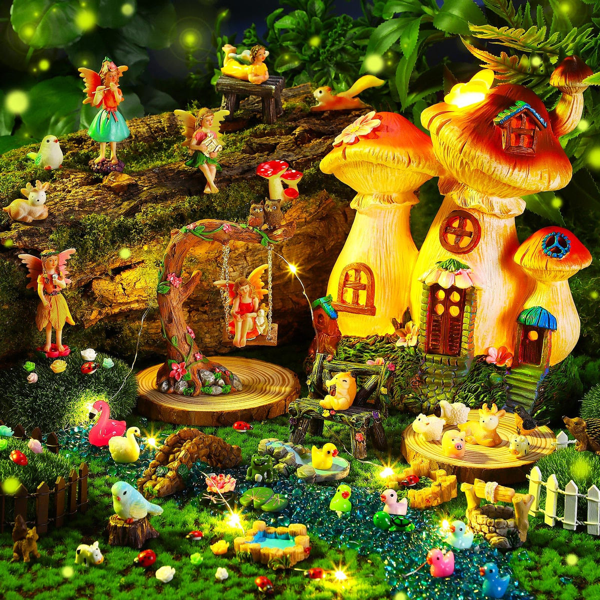 HyDren mushroom house light adds magical nighttime glow to your garden