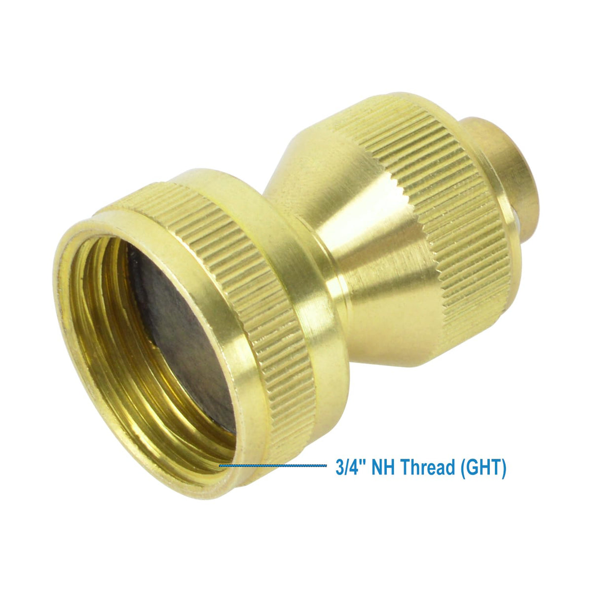 HYDRO MASTER 3/4 NH thread fits standard hoses securely.