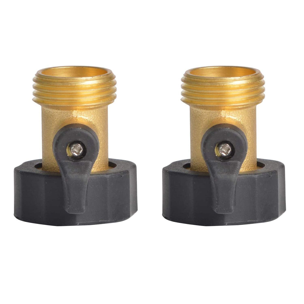 HYDRO MASTER brass shut-off valves 2-pack for durable outdoor use