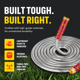 HydroPro rust-resistant hose withstands outdoor seasons.