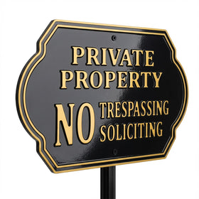 HYF DESIGN No Soliciting Sign on a front door stake for clear privacy and fewer interruptions